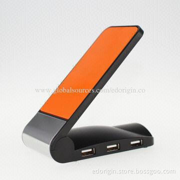 Mobile Phone Holder with 3 Ports USB HUB and 2 Slots Card Reader, Anti-Slip Pad, Logo can be Printed